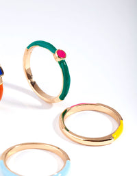 Gold Matte Bright Rings 5-Pack - link has visual effect only