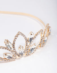 Gold Crystal Pearl Shape Crown Headband - link has visual effect only