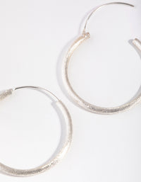 Sterling Silver 30mm Satin Hoop Earrings - link has visual effect only