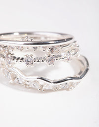 Silver Delicate Bands Rings 5-Pack - link has visual effect only