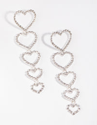 Silver Graduating Heart Drop Earrings - link has visual effect only