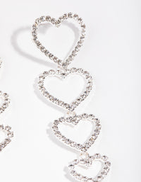 Silver Graduating Heart Drop Earrings - link has visual effect only