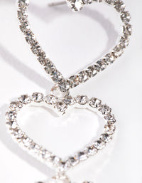 Silver Graduating Heart Drop Earrings - link has visual effect only