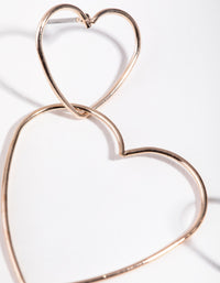 Rose Gold Heart Outline Drop Earrings - link has visual effect only