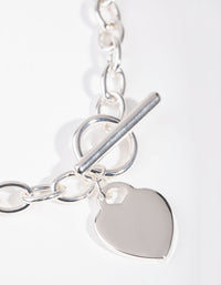 Silver Heart Charm Chain T&O Necklace - link has visual effect only