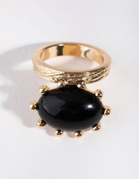 Gold Dome Stone Ring - link has visual effect only