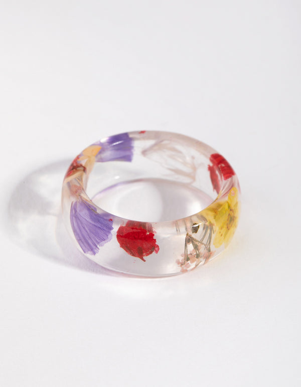 Vintage Clear Floral Ring