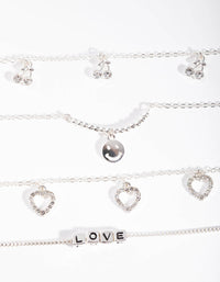 Silver Love Cherry 4-Pack Bracelet & Anklet Set - link has visual effect only