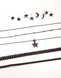 Matte Mini Earring & Necklace 9-Pack Set - link has visual effect only