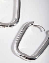 Silver Rounded Square Huggie Earrings - link has visual effect only