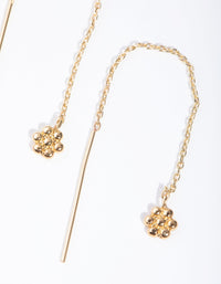 Gold Plated Mini Ball Thread Through Earrings - link has visual effect only