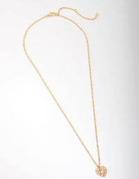 Gold Diamante Heart Necklace - link has visual effect only