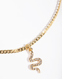 Gold Plated Diamante Snake Necklace - link has visual effect only