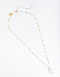 Gold Plated Single Freshwater Pearl Necklace - link has visual effect only