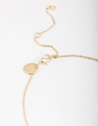 Gold Plated Freshwater Pearl Station Necklace - link has visual effect only