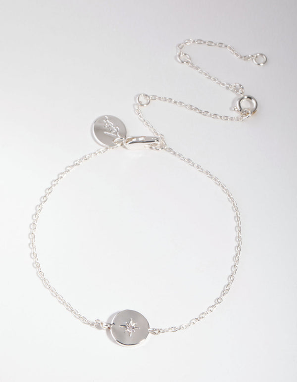 Silver Plated Starburst Disc Bracelet