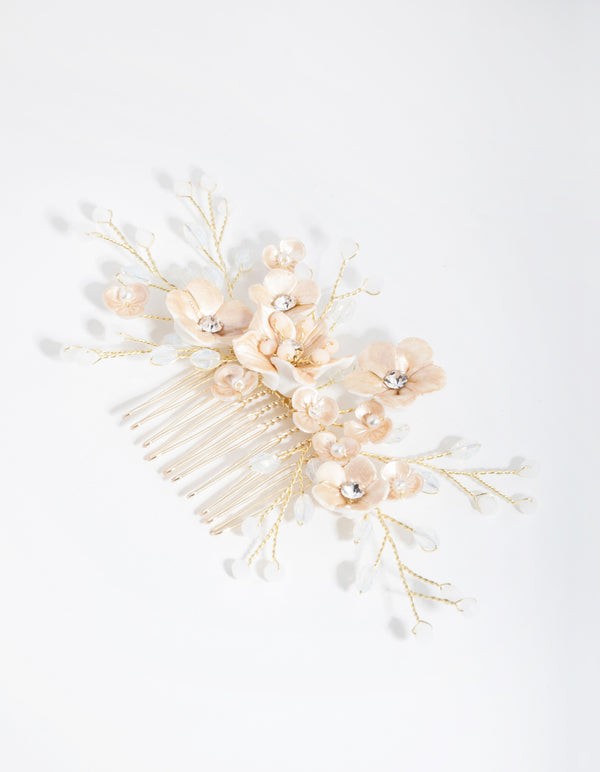 Gold Wire Flower Comb