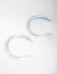 Acrylic 3-Tone Hoop Earrings - link has visual effect only