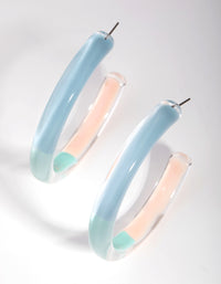 Acrylic 3-Tone Hoop Earrings - link has visual effect only