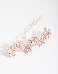 Rose Gold Cubic Zirconia Flower Clip - link has visual effect only