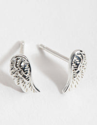 Sterling Silver Angel Wing Stud Earrings - link has visual effect only