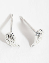 Sterling Silver Angel Wing Stud Earrings - link has visual effect only