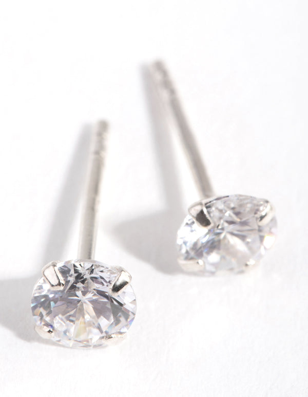 Sterling Silver 0.5ct Cubic Zirconia Stud Earrings