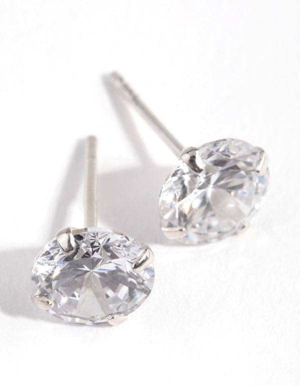 Sterling Silver 2ct Cubic Zirconia Stud Earrings