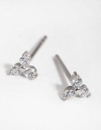 Surgical Steel Cubic Zirconia Cluster Stud Earrings - link has visual effect only