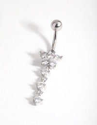 Surgical Steel Round Flower Drop Belly Ring - link has visual effect only