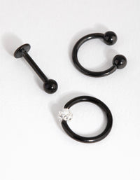 Matte Surgical Steel Ferido Stud & Ring Earring Pack - link has visual effect only