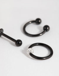 Matte Surgical Steel Ferido Stud & Ring Earring Pack - link has visual effect only