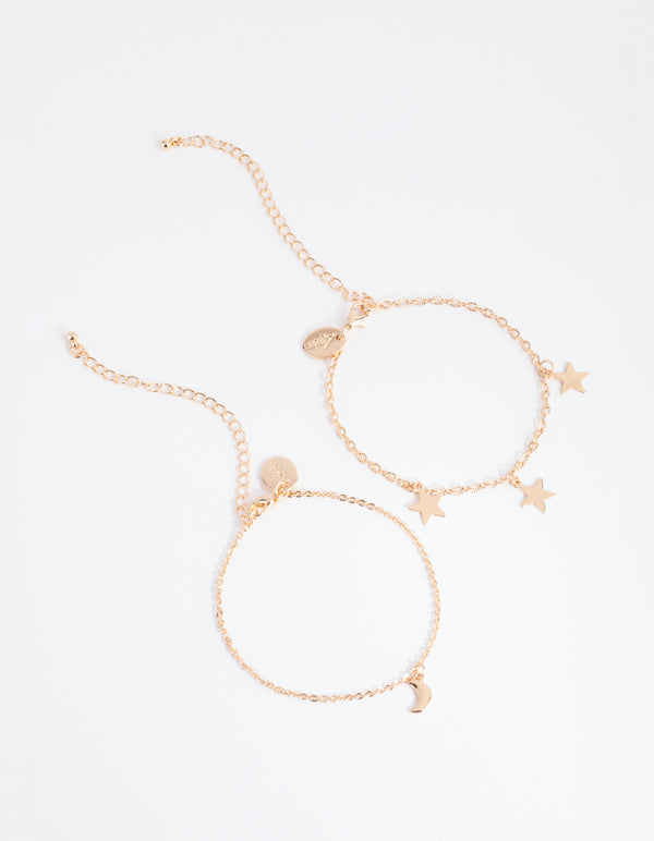 Gold Star & Moon Bracelet Pack