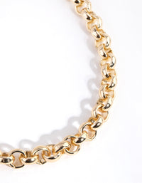 Gold Plated Rolo Chain Necklace - link has visual effect only