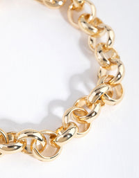 Gold Rolo Chain Bracelet - link has visual effect only