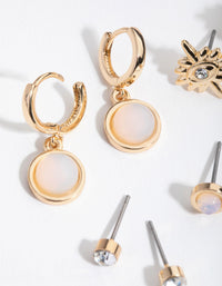 Gold Circle Star Stack Pack Earring - link has visual effect only