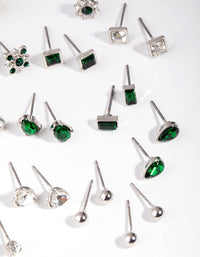 Rhodium Geometric Shape 16-Pack Earring - link has visual effect only