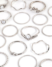 Silver Diamante & Pearl Ring 24-Pack - link has visual effect only