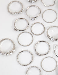 Silver Diamante & Pearl Ring 24-Pack - link has visual effect only