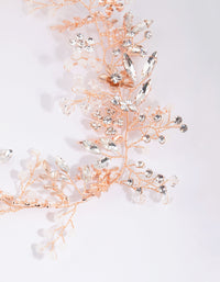 Rose Gold Diamante & Bead Wire Flower Necklace - link has visual effect only