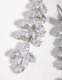 Silver Cubic Zirconia Small Navette Drop Earrings - link has visual effect only