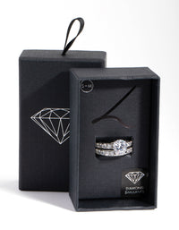 Diamond Simulant Engagement & Wedding Pack Rings - link has visual effect only