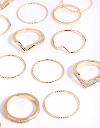 Gold Glitter Geometric Rings 24-Pack - link has visual effect only