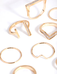 Gold Glitter Geometric Rings 24-Pack - link has visual effect only