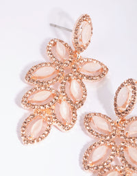 Rose Gold Cats Eye Diamante Drop Earrings - link has visual effect only