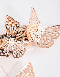 Rose Gold Butterfly Bar Clip Set - link has visual effect only