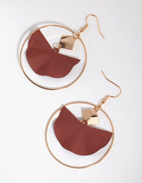 Matte Brown Wave Drop Earrings - link has visual effect only