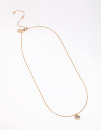 Gold Circular Diamante Pendant Necklace - link has visual effect only