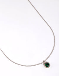 Rhodium Circle Diamante Pendant Necklace - link has visual effect only