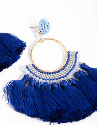 Bead Thread Tassel Drop Earrings - link has visual effect only